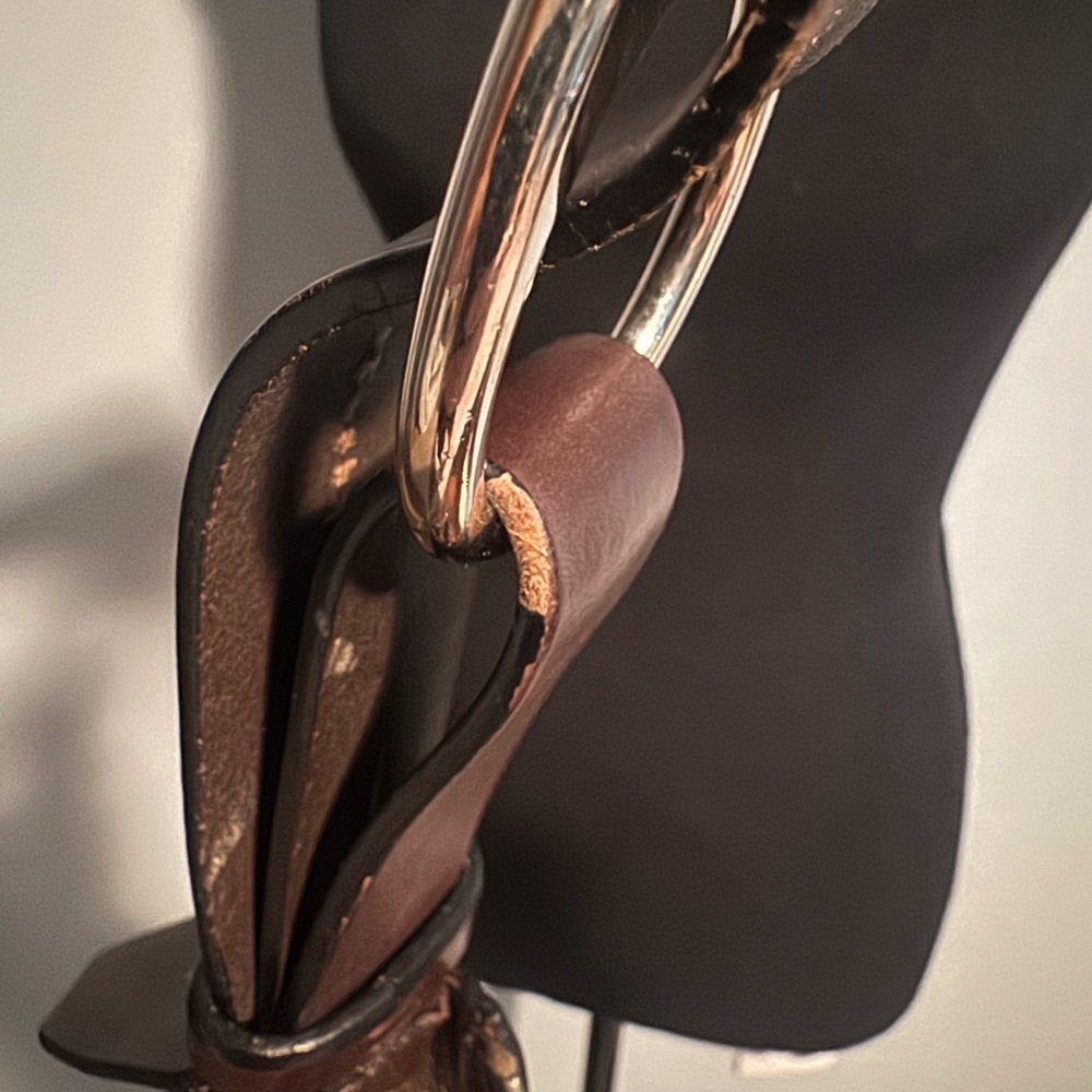 Dooney & Bourke Embossed Logo Pebbled Leather Shoulder Bag - Brown - Picture 4 of 13